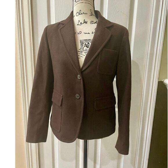 J.CREW BLAZER WOOL BLEND SZ S FRONT POCKETS MOCCA BROWN DARK ACADEMIA CORE - Picture 13 of 14